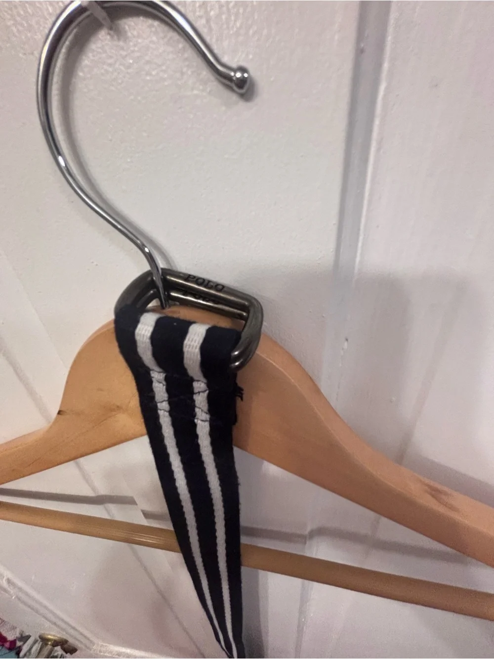 Polo Striped Navy and White Belt size 32